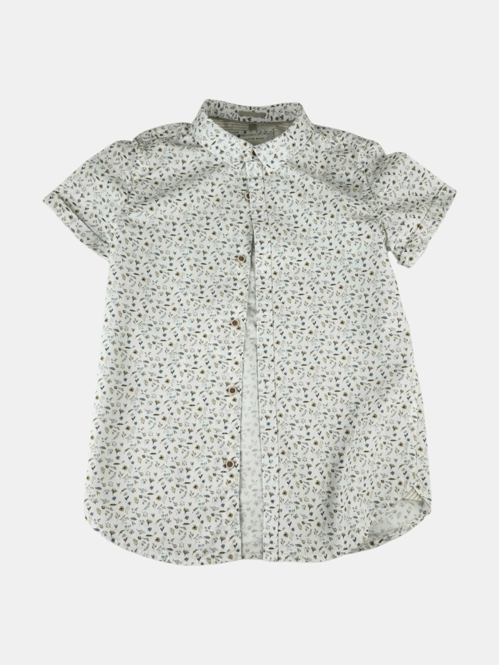 Cactus Boys Short-Sleeve Mini Floral Button-Down Shirt